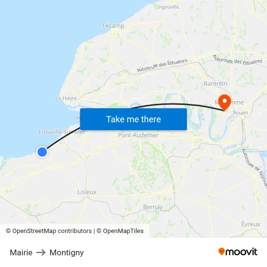 Mairie to Montigny map