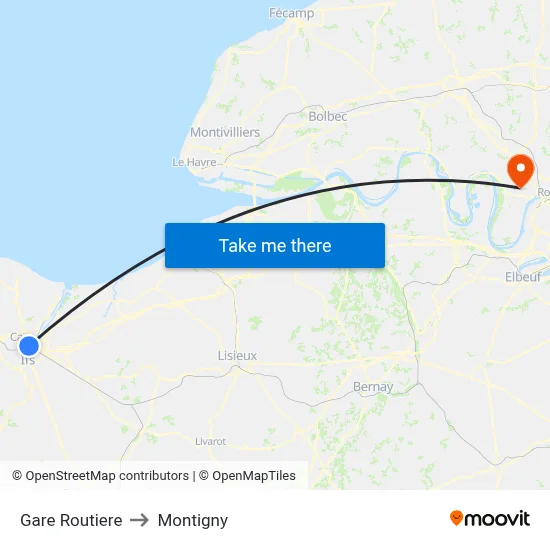 Gare Routiere to Montigny map