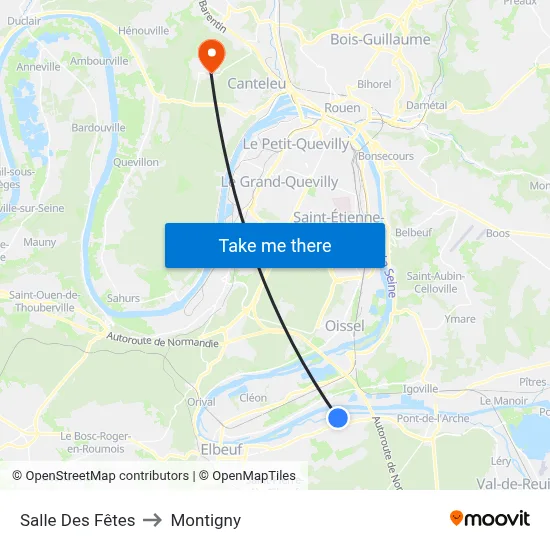 Salle Des Fêtes to Montigny map