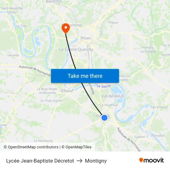 Lycée Jean-Baptiste Décretot to Montigny map