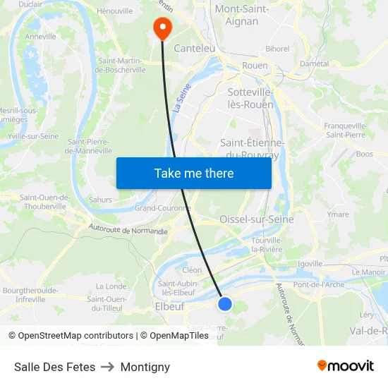 Salle Des Fetes to Montigny map