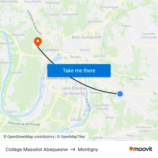 Collège Masséot Abaquesne to Montigny map