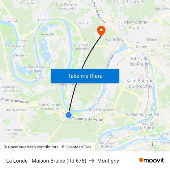 La Londe - Maison Brulée (Rd 675) to Montigny map