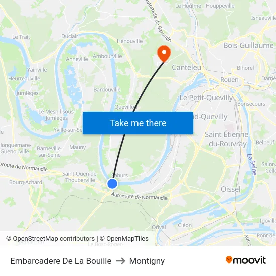 Embarcadere De La Bouille to Montigny map