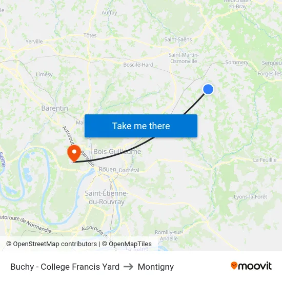 Buchy - College Francis Yard to Montigny map