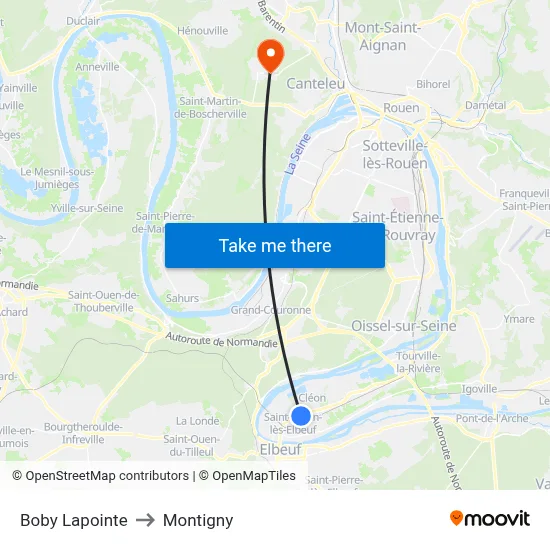 Boby Lapointe to Montigny map