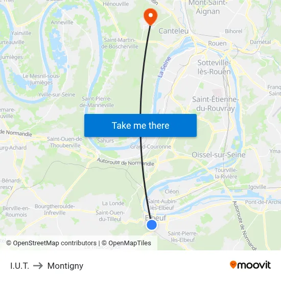 I.U.T. to Montigny map