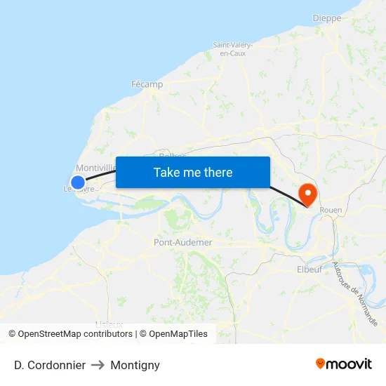 D. Cordonnier to Montigny map