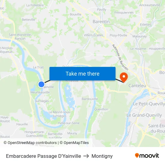 Embarcadere Passage D'Yainville to Montigny map