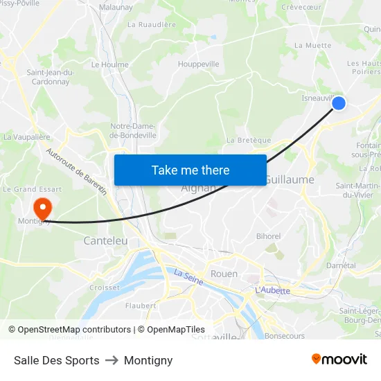 Salle Des Sports to Montigny map