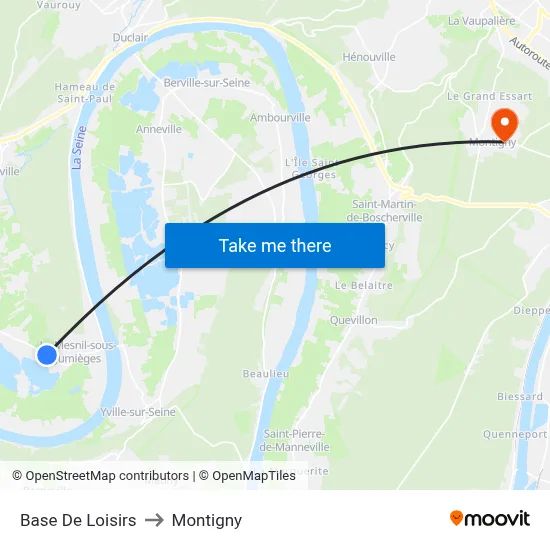 Base De Loisirs to Montigny map