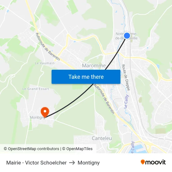 Mairie - Victor Schoelcher to Montigny map