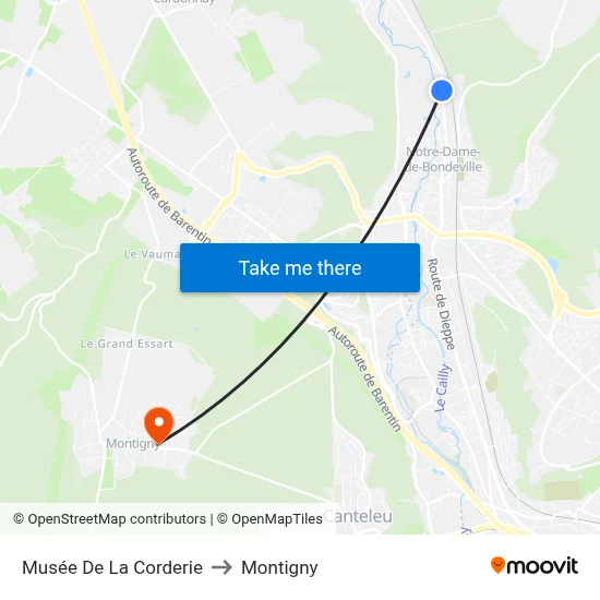 Musée De La Corderie to Montigny map