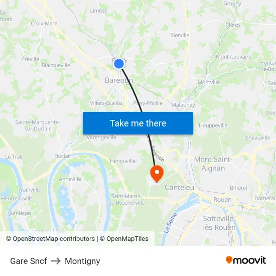 Gare Sncf to Montigny map