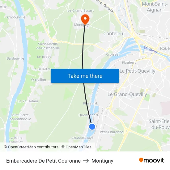 Embarcadere De Petit Couronne to Montigny map