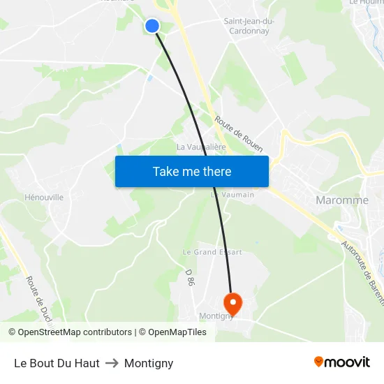 Le Bout Du Haut to Montigny map