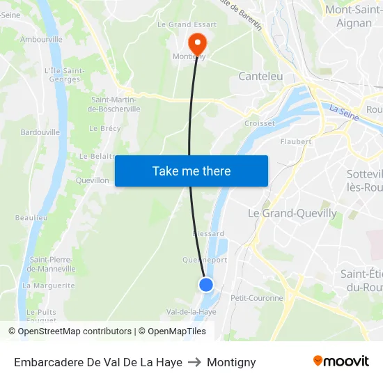 Embarcadere De Val De La Haye to Montigny map