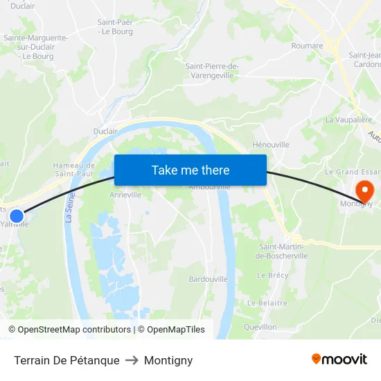 Terrain De Pétanque to Montigny map