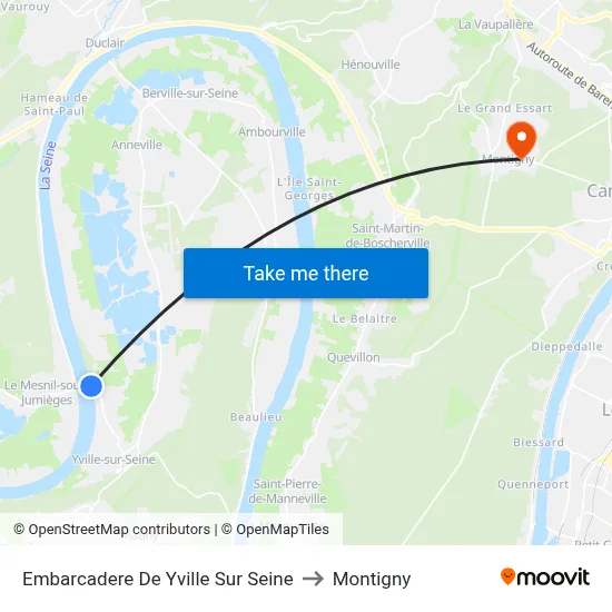 Embarcadere De Yville Sur Seine to Montigny map