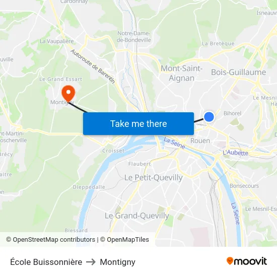 École Buissonnière to Montigny map