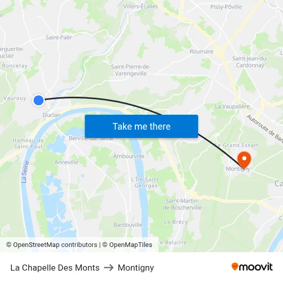 La Chapelle Des Monts to Montigny map