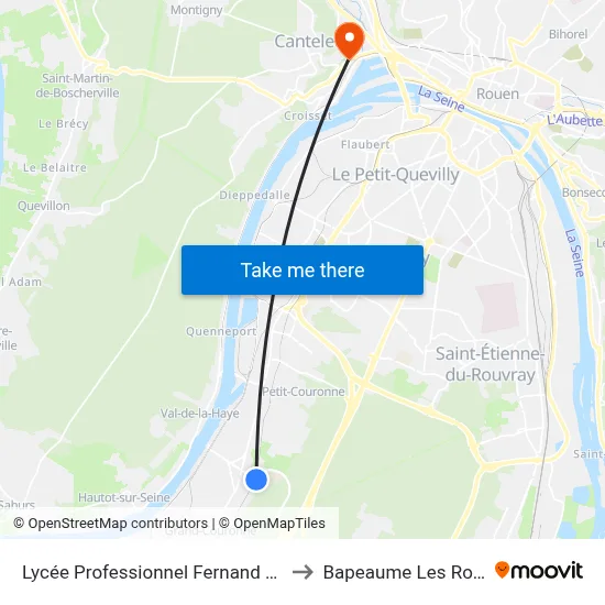 Lycée Professionnel Fernand Léger to Bapeaume Les Rouen map