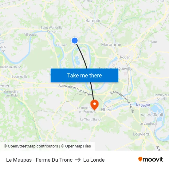 Le Maupas - Ferme Du Tronc to La Londe map