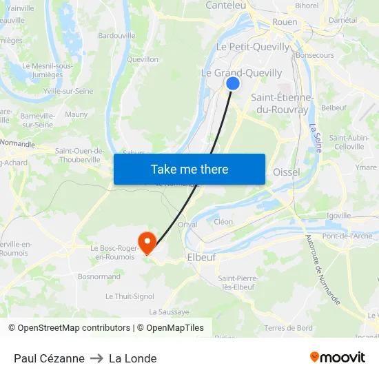 Paul Cézanne to La Londe map