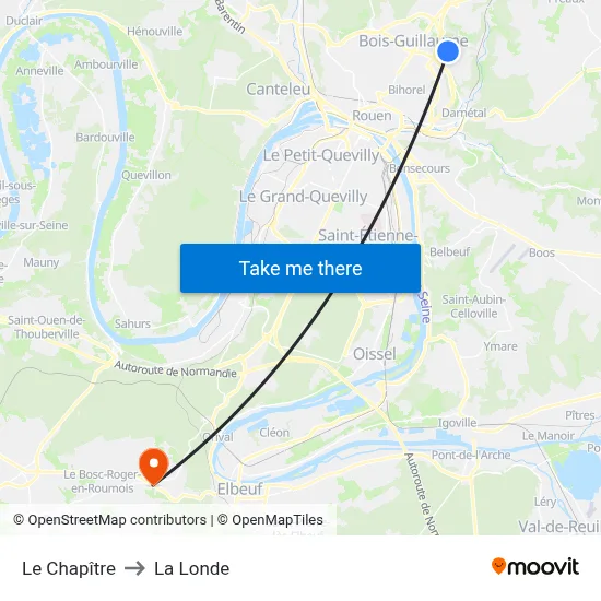Le Chapître to La Londe map