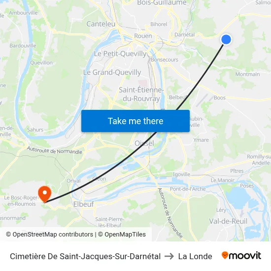 Cimetière De Saint-Jacques-Sur-Darnétal to La Londe map