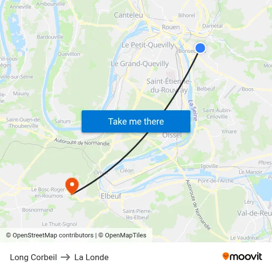 Long Corbeil to La Londe map
