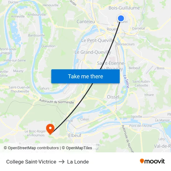 College Saint-Victrice to La Londe map