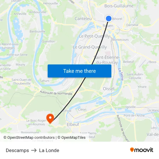Descamps to La Londe map