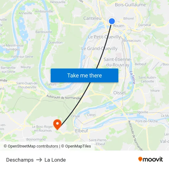 Deschamps to La Londe map