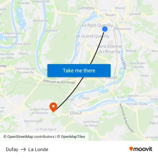 Dufay to La Londe map
