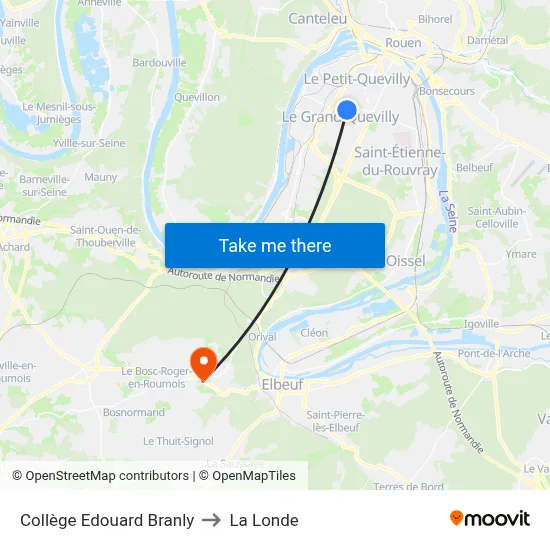 Collège Edouard Branly to La Londe map