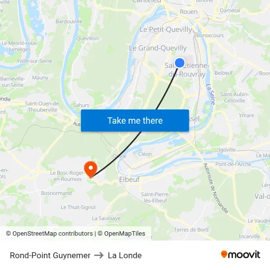 Rond-Point Guynemer to La Londe map