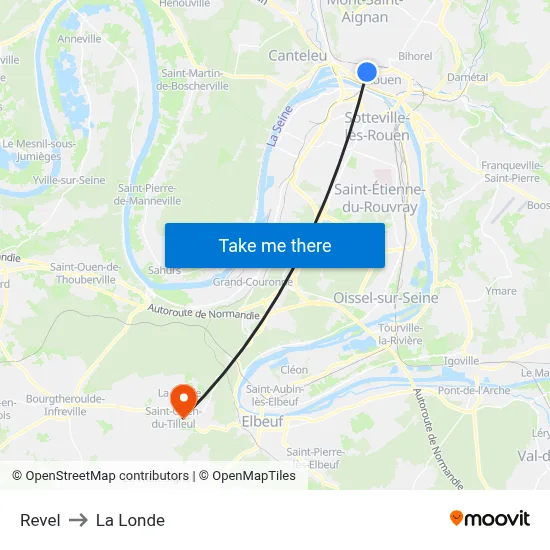 Revel to La Londe map
