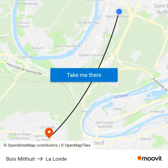 Bois Milthuit to La Londe map