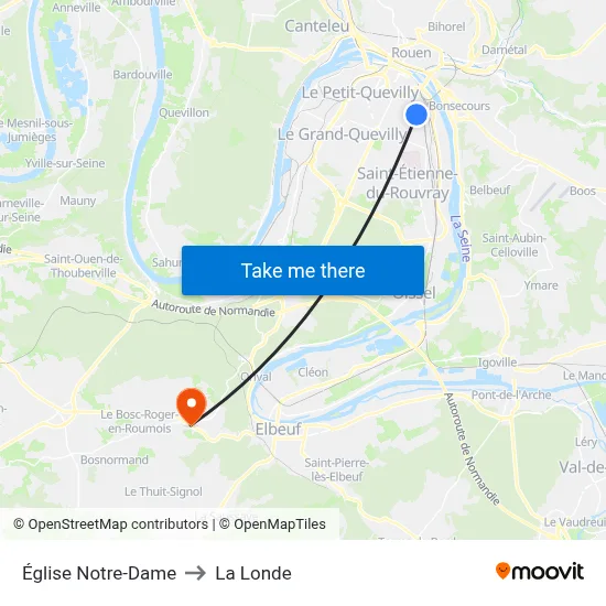 Église Notre-Dame to La Londe map