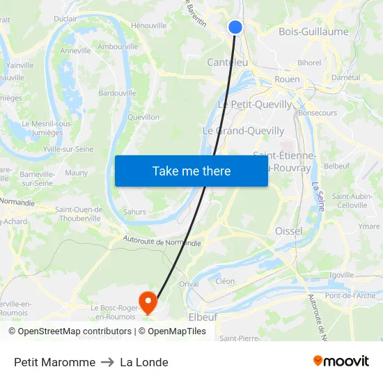 Petit Maromme to La Londe map