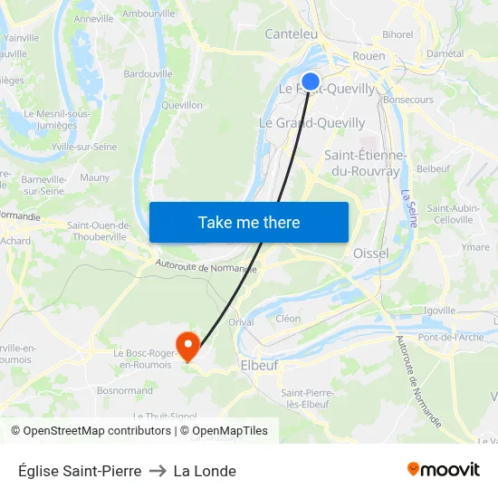 Église Saint-Pierre to La Londe map