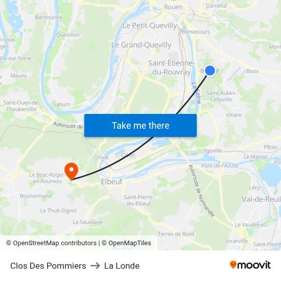 Clos Des Pommiers to La Londe map