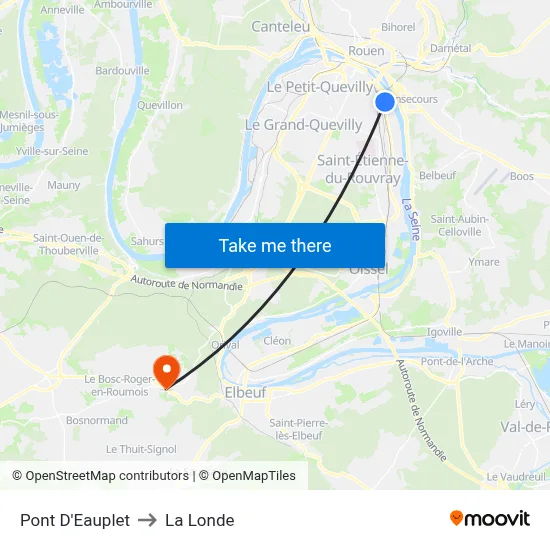 Pont D'Eauplet to La Londe map