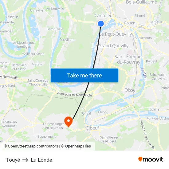 Touyé to La Londe map