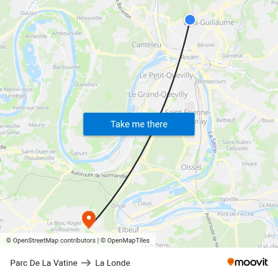 Parc De La Vatine to La Londe map