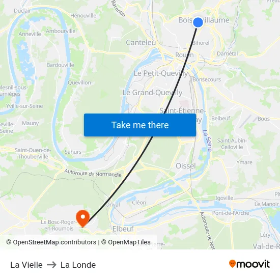 La Vielle to La Londe map