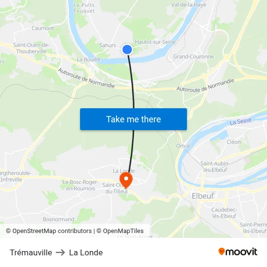 Trémauville to La Londe map