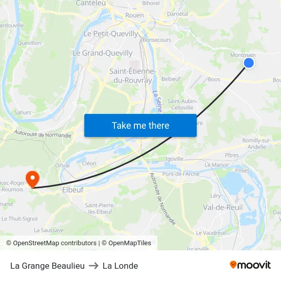 La Grange Beaulieu to La Londe map
