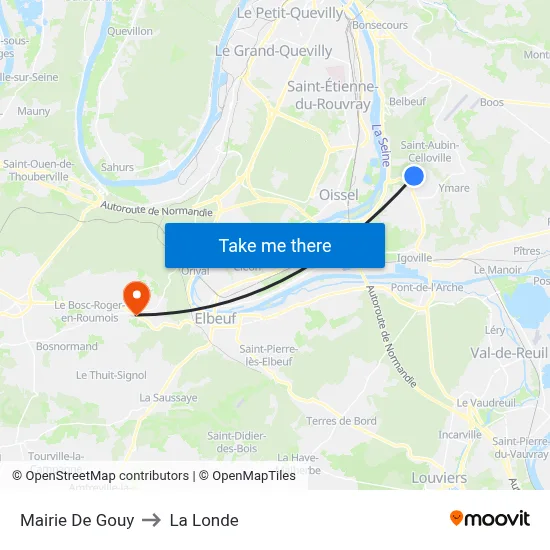 Mairie De Gouy to La Londe map